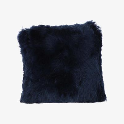 The Range Real Sheepskin Cushion - Indigo