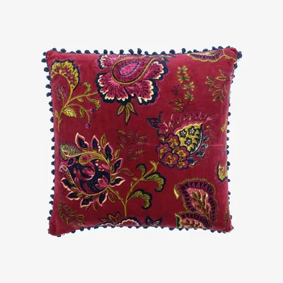 The Range Malisa Paisley Polyester Filled Cushion - Pomegranate / 0.7kg