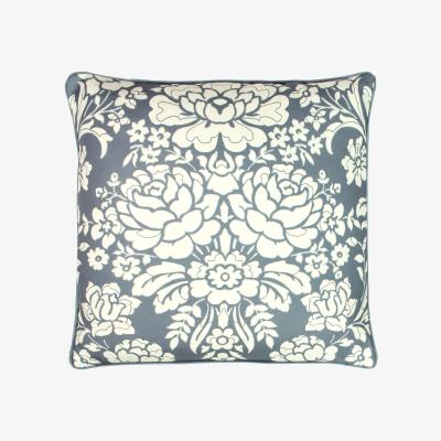 The Range Melrose Floral Cushion - Slate Blue