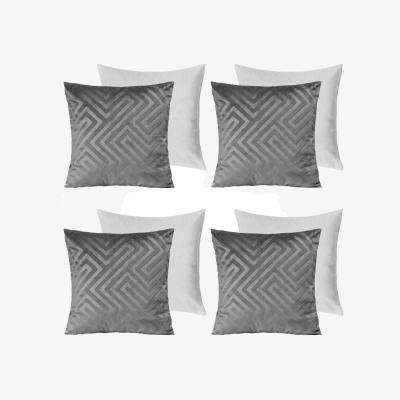 The Range Pack Of Matte Geo Velvet Filled Cushions - Charcoal / 4
