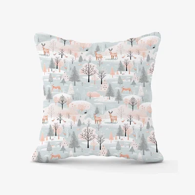 The Range Whimsical Christmas Winter Wonderland Outdoor Cushion - Blue / 60cm