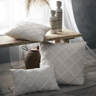 The Range Portfolio Home Amara Filled Frayed Edge Cushion - Cream / 43cm