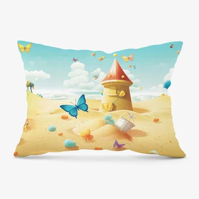 The Range Butterflies On A Beach Holiday Cushion - Yellow / 33cm