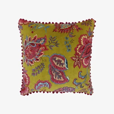 The Range Malisa Paisley Feather Rich Cushion - Lemon Curry