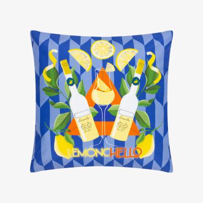 The Range Limoncello Abstract Outdoor Outdoor Filled Cushion - Blue