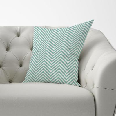 The Range Geometric Chevron Pattern Cushion - Green / 60cm