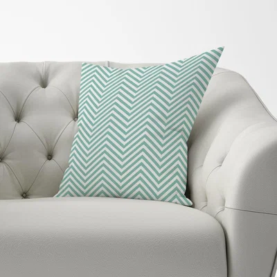 The Range Geometric Chevron Pattern Cushion - Green / 60cm
