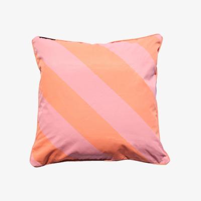 Rockett St George Pink & Coral Stripe Outdoor Garden Cushion