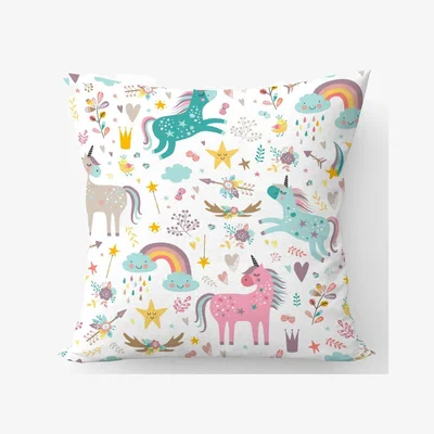 The Range Unicorn And Rainbows Cushion - Blue / 45cm