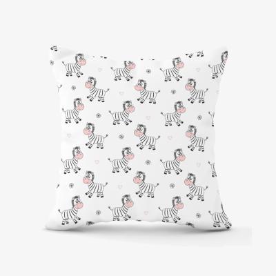 The Range Cute Hand Drawn Zebra Outdoor Cushion - White / 45cm