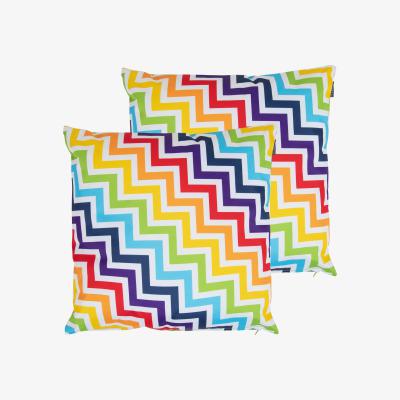 The Range Geometric Zig Zag Outdoor Cushion (Set of 2) - Lime Green