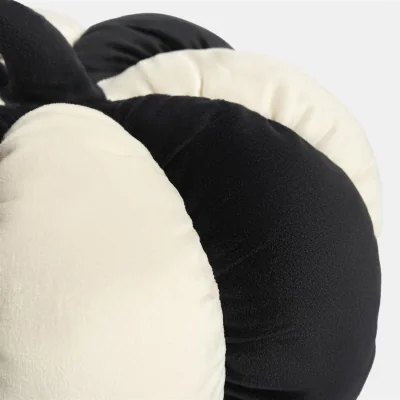 The Range OHS Velvet Stripe Pumpkin Cushion - Monochrome