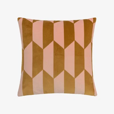 The Range Kalho Velvet Jacquard Cushion - Ochre