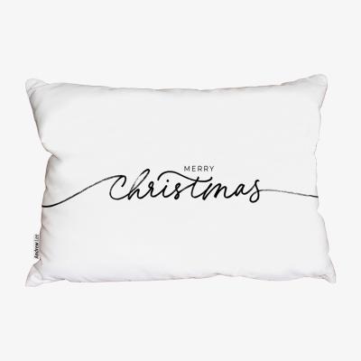 The Range Merry Christmas Hand Drawn Lettering Stylish Cushion - White