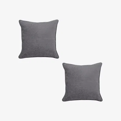 The Range Canterbury Chenille Filled Cushions - Grey / 2