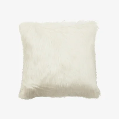The Range Bosie Lamina Cream Square Fur Cushion - Cream