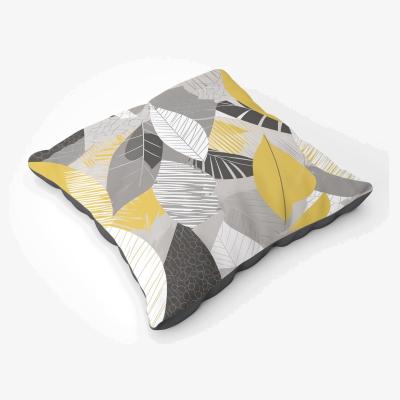 The Range Grey Yellow Autumn Leaves Floor Cushion - Yellow