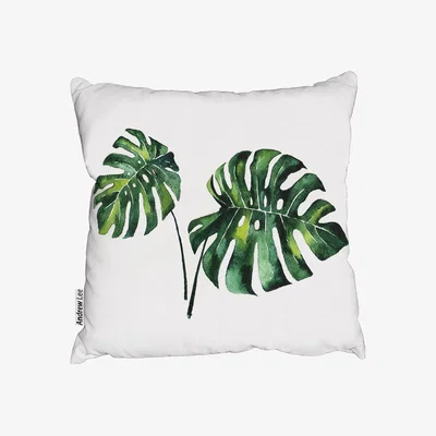 The Range Twin Tropical Leaves Outdoor Cushion - Green / 60cm