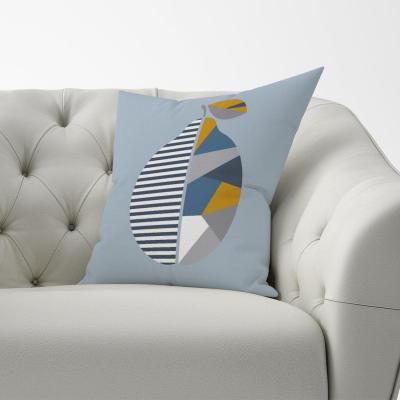 The Range Geometric Lemon Cushion - Blue / 45cm