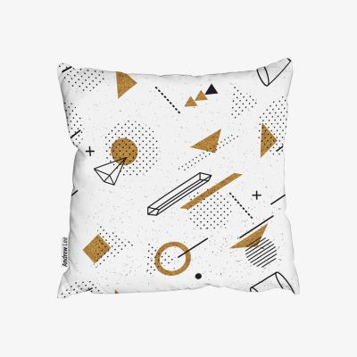 The Range Trendy Geometric Elements Cushion - White / 60cm