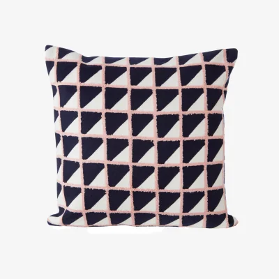 The Range Bosie Ozella Grid Design Embroidered Cushion - Multicolour