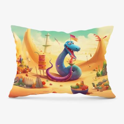 The Range Snake On A Beach Holiday Cushion - Yellow / 33cm