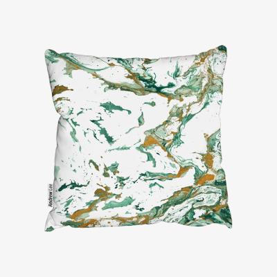 The Range Green  Golden Marble Cushion - Green / 45cm