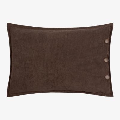 The Range Effron Washed Velvet Cushion 35 x 50cm - Brown / Feather