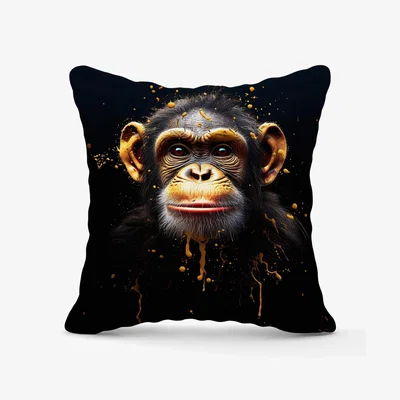 The Range Splashart Cheeky Chimp Face Outdoor Cushion - Orange / 45cm