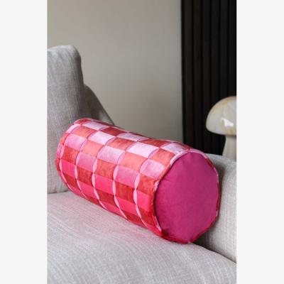 Rockett St George Pink Deco Cut Velvet Bolster