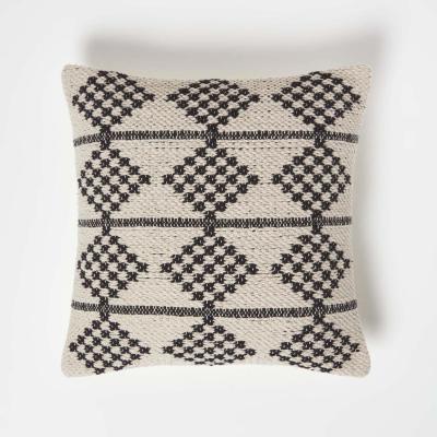 The Range Adana Handwoven Textured Natural Black Cushion - Black