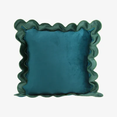 The Range Matilda Scallop Edge Cushion - Teal