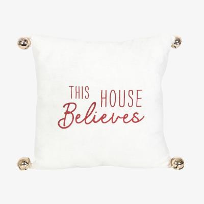 The Range This House Believes Cushion with Bells - White