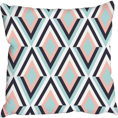 The Range Geometric pattern Cushion - Blue / 45cm