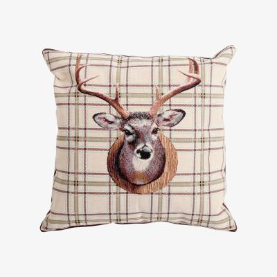 The Range Stags Head Tapestry Cushion - Neutral