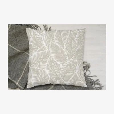 The Range Beige Leaves Cushion - Brown / 45
