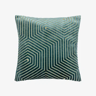 The Range Evoke Cut Velvet Cushion - Teal / 55cm / Polyester