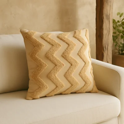 The Range Rimini Set of 2 Cushions Soft Mustard Zig Zag - Yellow