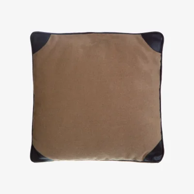 The Range Heritage Leather Effect Texture Cushion - Brown