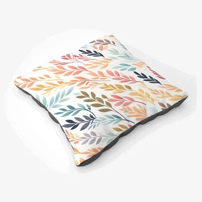 The Range Colouful Sping Leaves Floor Cushion - Orange
