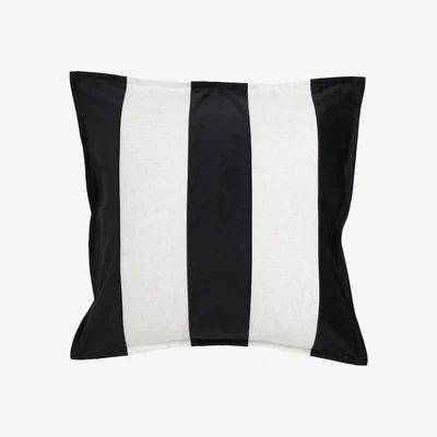 The Range Velvet Stripe Cushion - Black