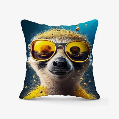 The Range Meerkat With Golden Glasses Splashart Outdoor Cushion - Yellow / 60cm