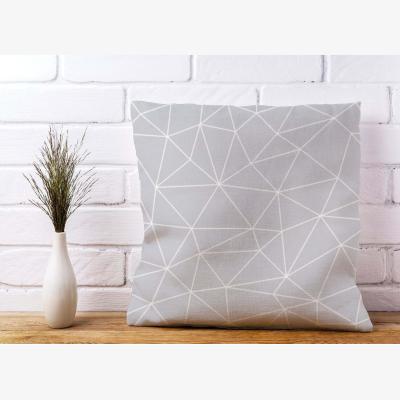 The Range Geometric Triangle Pattern Cushion - Grey / 60cm