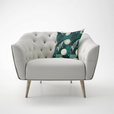 The Range Abstact Green Cream Moon and Stars Cushion - Green / 60cm