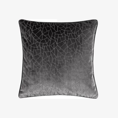 The Range Malans Piped Velvet Cushion - Stargazer Grey