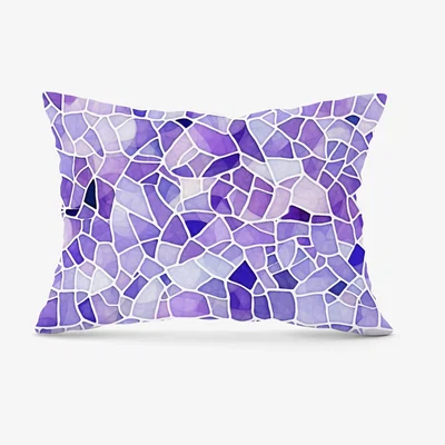 The Range Purple and White Mosaic Design Cushion - Purple / 28cm