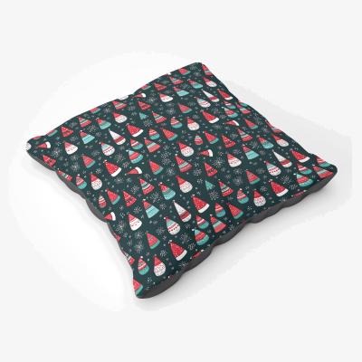 The Range Hand Drawn Cheerful Santa Hats Floor Cushion - Red