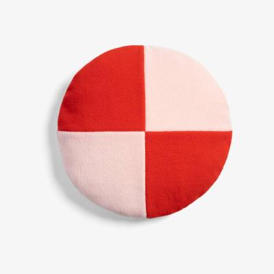 Rockett St George Pink & Red Round Checkered Cushion