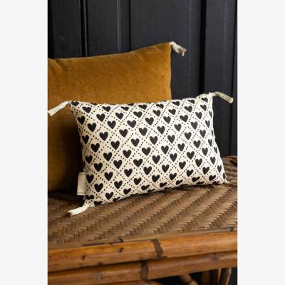 Rockett St George Mini Monochrome Heart Cotton Cushion
