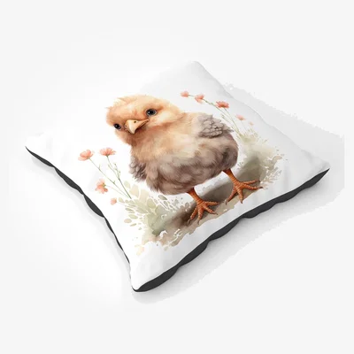 The Range Watercolour, Cute Chick Floor Cushion - Neutral